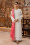 Embroidered cotton silk White and Pink