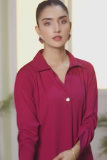Bold Maroon Solid Dress