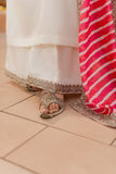 Embroidered cotton silk White and Pink