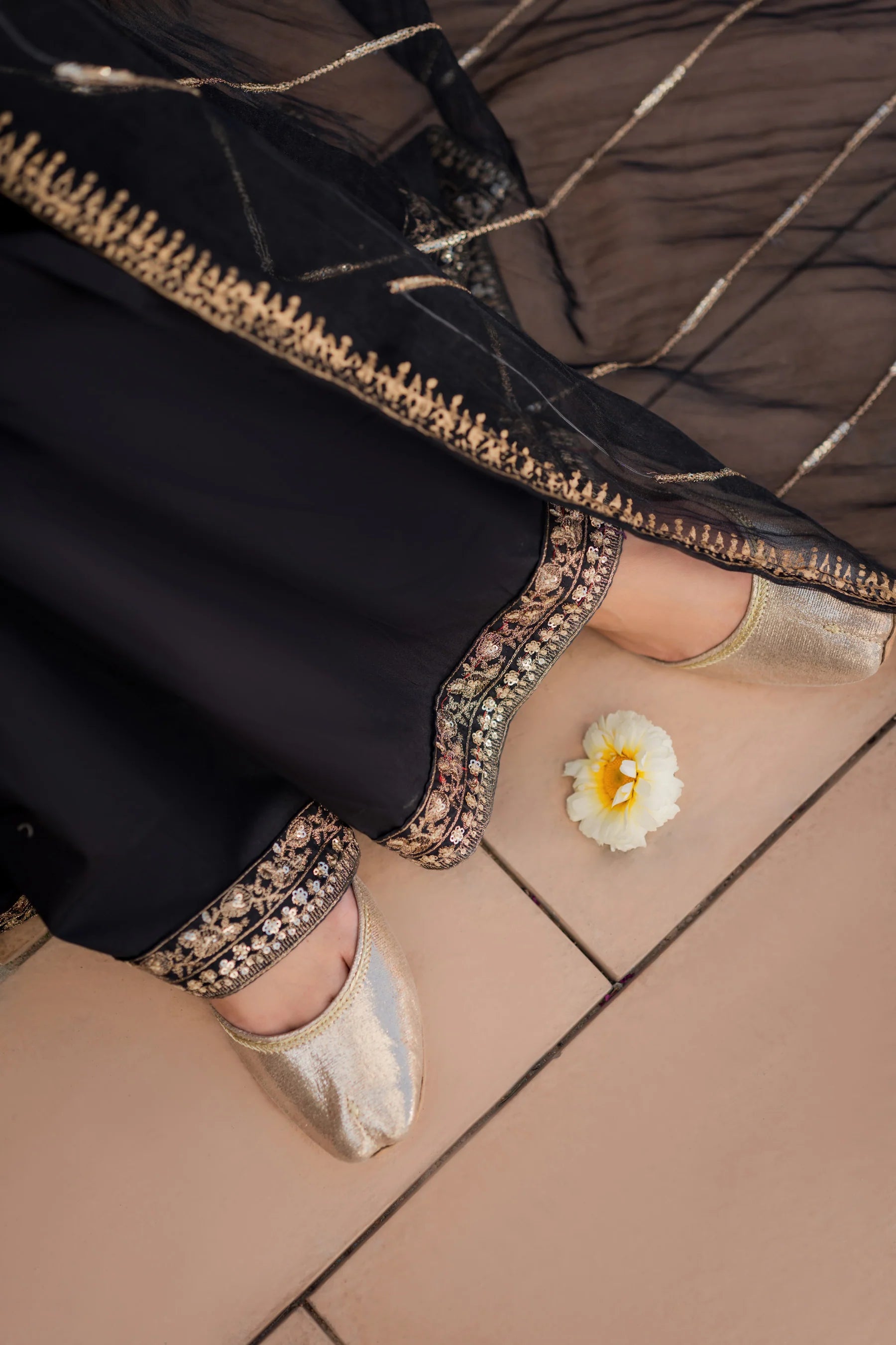 Embroidered lawn cotton  Black