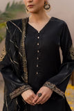 Embroidered Sheesha silk Black Dress